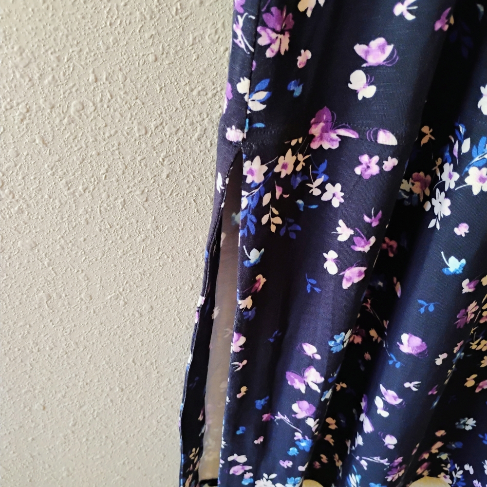 J. Jill Blue A-Line Midi Dress Casual Crew Neck - Picture 5 of 5